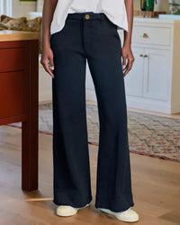 Riley Wide Trouser Sweatpant in British Royal Navy - Bliss Boutiques
