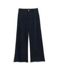 Riley Wide Trouser Sweatpant in British Royal Navy - Bliss Boutiques