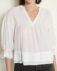Nation LTD Scarlet Pintuck Blouse in White 