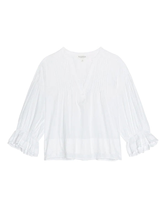 Nation LTD Scarlet Pintuck Blouse in White 