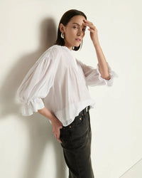 Nation LTD Scarlet Pintuck Blouse in White 