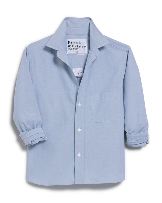 Frank & Eileen Silvio Untuckable Button Up Shirt in Indigo Oxford 