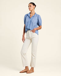 Mira Blouse in Brisa Houndstooth - Bliss Boutiques