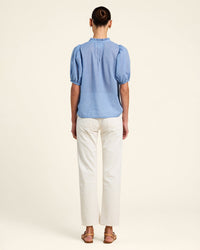 Mira Blouse in Brisa Houndstooth - Bliss Boutiques