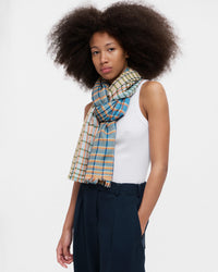 Plaid/Plaid Scarf in Blue