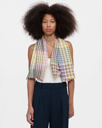 Madras Square Scarf in Rose