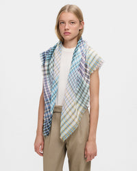 Madras Square Scarf in Steel