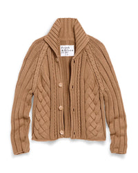 Frank & Eileen Clothing Mini Cotswolds Cable Cardigan in Camel
