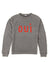 Oui Sweatshirt in Dark Heather Grey w/ Bright Poppy