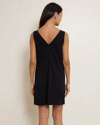 Sylvie V-Neck Mini Dress in Jet Black