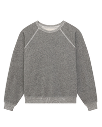 Gray crew neck, the Great Shrunken Sweatshirt in Varsity Grey isolated on a white background.