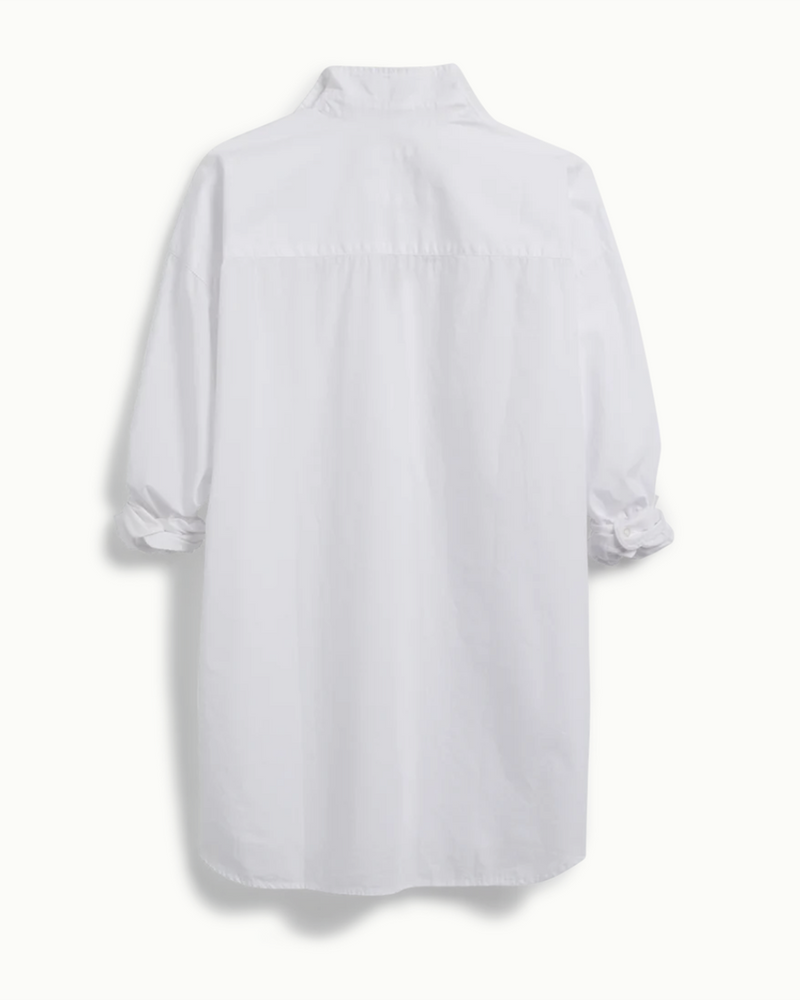 Shirley Oversized Button Up in White Everyday Poplin