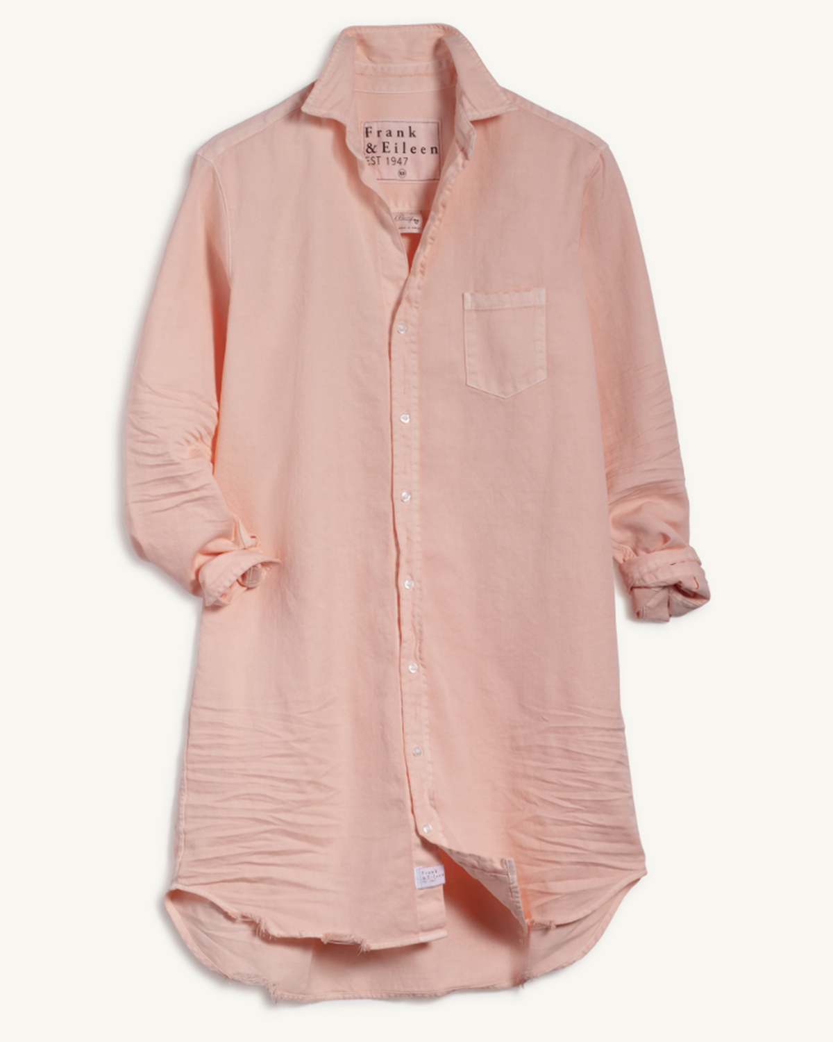 Mary Classic Shirtdress in Creamsicle Tattered Denim