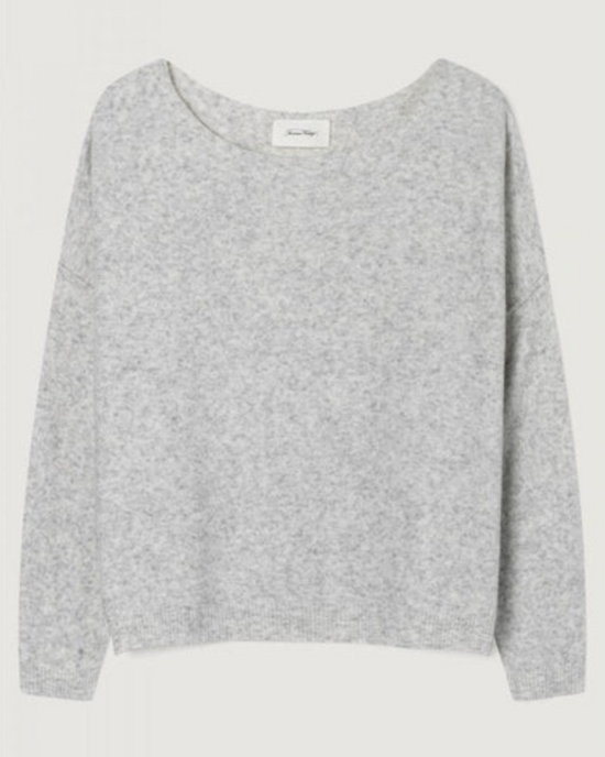 A Damsville Boatneck Sweater in Gris Chine by American Vintage displayed on a white background.