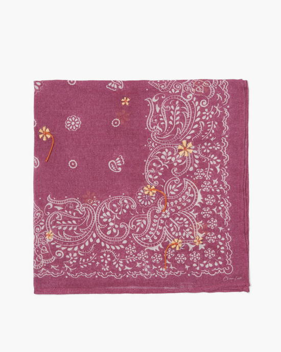 Rose Sorbet Chan Luu bandana with intricate floral patterns.