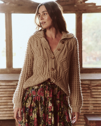 The Cozy Cable Pullover in Oat