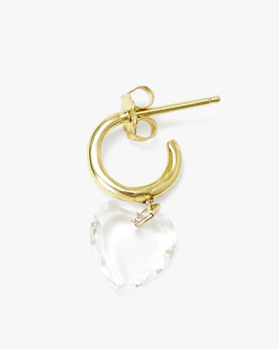 Chan Luu CL Earrings EG-5383 in Crystal with a Swarovski crystal heart-shaped pendant on a white background.