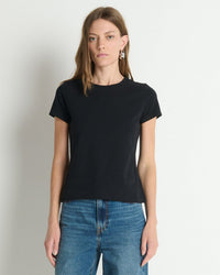 Tavi Crew Neck Tee in Jet Black - Bliss Boutiques