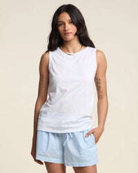 Taurus Crew Tank Top in White
