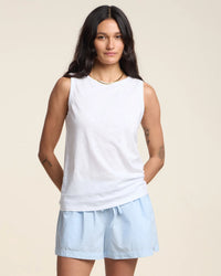 Taurus Crew Tank Top in White