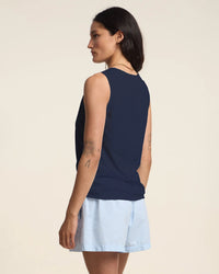 Taurus Crew Tank Top in Navy