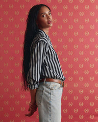 The Daily Button Up in Blue Club Stripe - Bliss Boutiques
