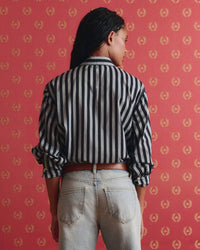 The Daily Button Up in Blue Club Stripe - Bliss Boutiques