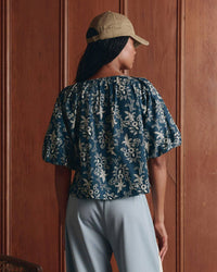 The Blythe Top in Indigo Bandana - Bliss Boutiques