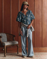 The Blythe Top in Indigo Bandana - Bliss Boutiques