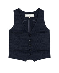 The Suit Vest in Navy Jacquard