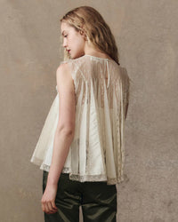 the Great Clothing The Keepsake Lace Shell Top in Cream