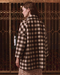The Car Coat in Chocolate & Cream Check