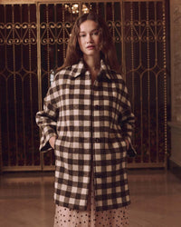 The Car Coat in Chocolate & Cream Check