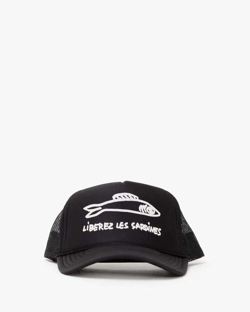 Sardines Trucker Hat in Black