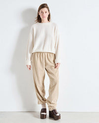 Vito Crewneck Sweater w/ Cuff Slv in Blanc - Bliss Boutiques
