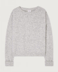 Vito Crewneck Sweater w/ Cuff Slv in Gris Clair - Bliss Boutiques