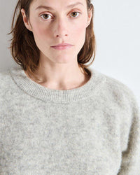 Vito Crewneck Sweater w/ Cuff Slv in Gris Clair - Bliss Boutiques