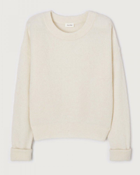 Vito Crop Sweater in Blanc by American Vintage displayed on a white background.