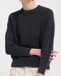 Demylee Chelsea Cotton Raglan Sweater in Black 