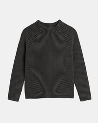 Daphne Washed Cotton Sweater in Black - Bliss Boutiques