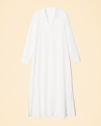 White long-sleeved XiRENA Boden dress in cotton poplin on a pale background.