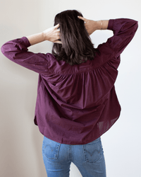 A Shirt Thing Flora Blouse - Cabo in Merlot 