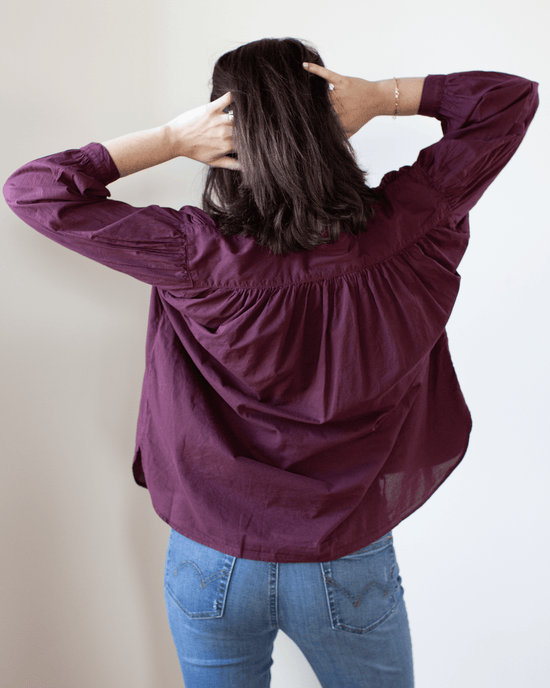 A Shirt Thing Flora Blouse - Cabo in Merlot 
