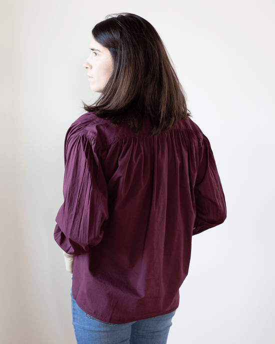 A Shirt Thing Flora Blouse - Cabo in Merlot 