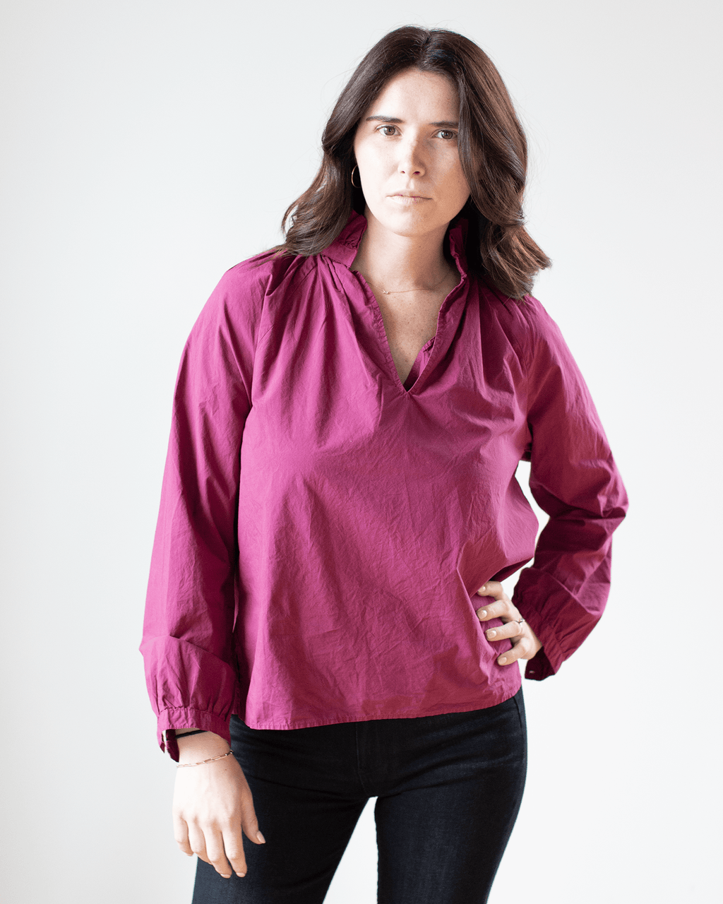apolina × misha & puff Josephine Blouse Josephine Ruffle + Puff Sleeves Blouse PDF Sewing Pattern