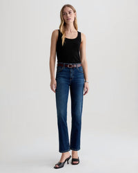 AG Jeans Mari Mid - Rise Slim Straight Crop in Havana 2 - Bliss Boutiques