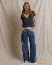 Alanis - Recycled Cotton V Neck in Turbulence