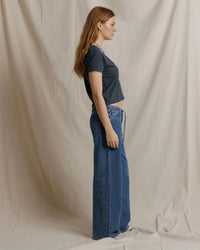 Alanis - Recycled Cotton V Neck in Turbulence