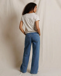 Alanis - Recycled Cotton V Neck in Whitecap Grey