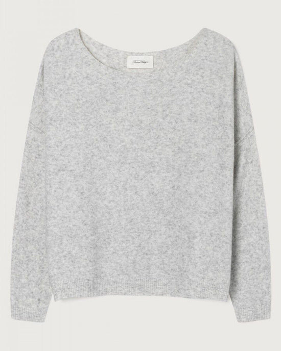 American Vintage Damsville Wide Scoop Sweater in Gris Chine 